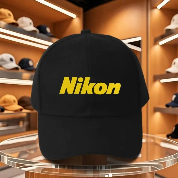 Unisex καπέλο με στάμπα NIKON χρώματος μαύρο