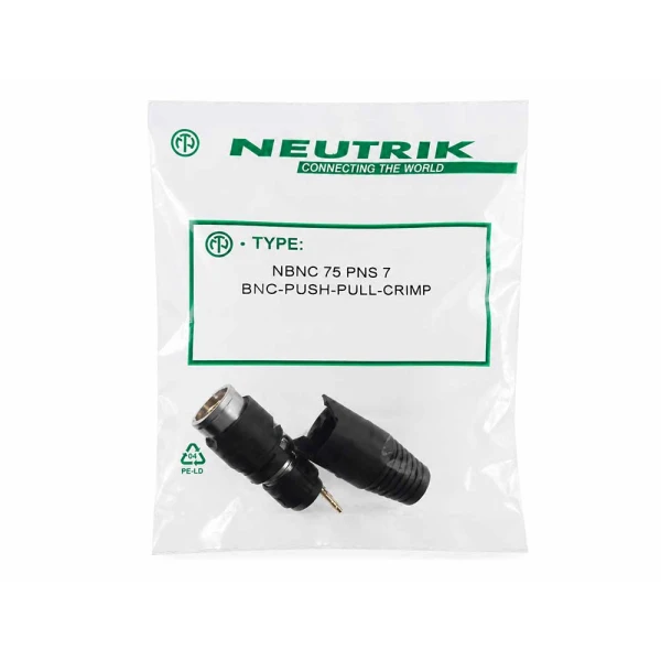 Original Neutrik NBNC75PNS7  BNC-CONNECTOR 75 OHM RG59 PUSH PULL HD SDI