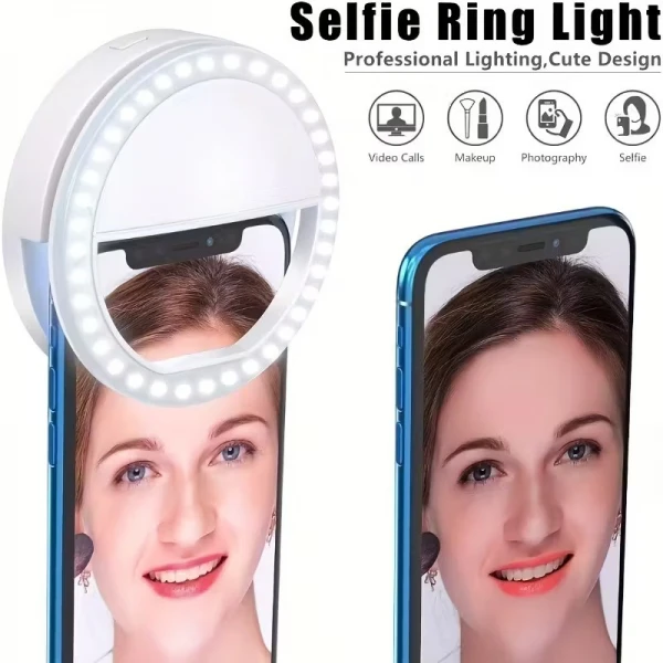 Φωτιστικό LED δαχτυλίδι για live streaming με Smartphone Tablet (Μαύρο)