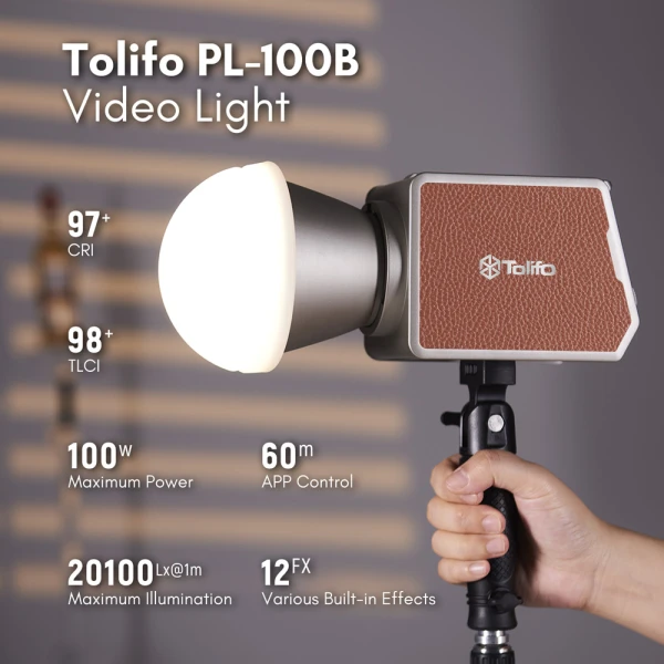 Tolifo PALMLED PL-100B 100W LED TLCI 98 με Ενσωματωμένη Μπαταρία - Standard Version