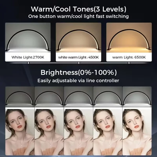 Επιτραπέζιο καμπυλωτό Φωτιστικό Led για Κάθετη Φωτογράφιση κ Άλλες Χρήσεις (λευκό)  