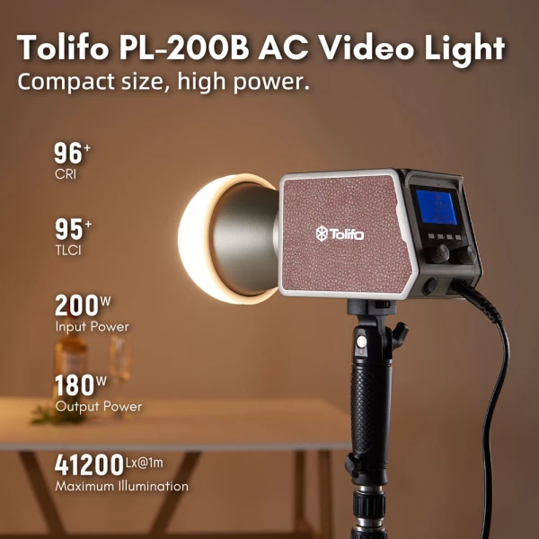 Tolifo Palm Light PL-200B AC Video Light 41.200Lx - 180W