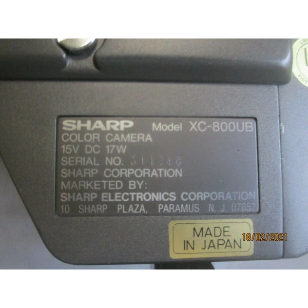 Vintage Broadcast Video Camera Sharp XC-800UB Rare