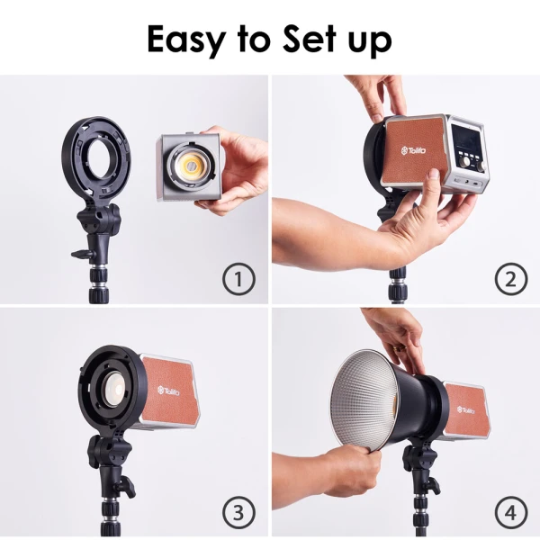 Tolifo MINI Bowens Mount Adapter for PL Series Light PL-100 PL-200