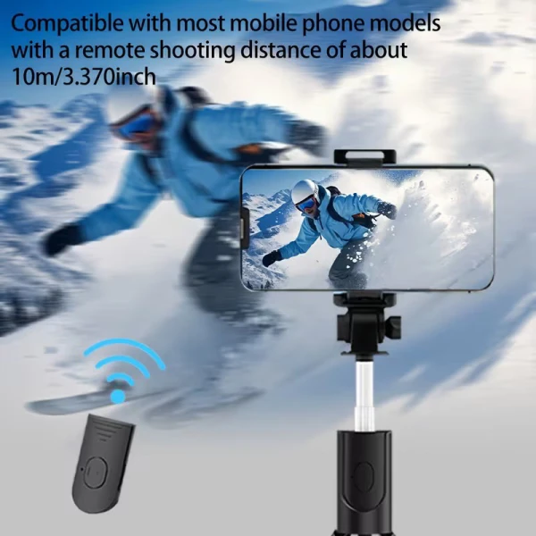 Τηλεσκοπικό Selfie Stick 3 σε 1 με Τρίποδο Bluetooth Τηλεχειριστήριο Περιστροφή 360° - Λευκό