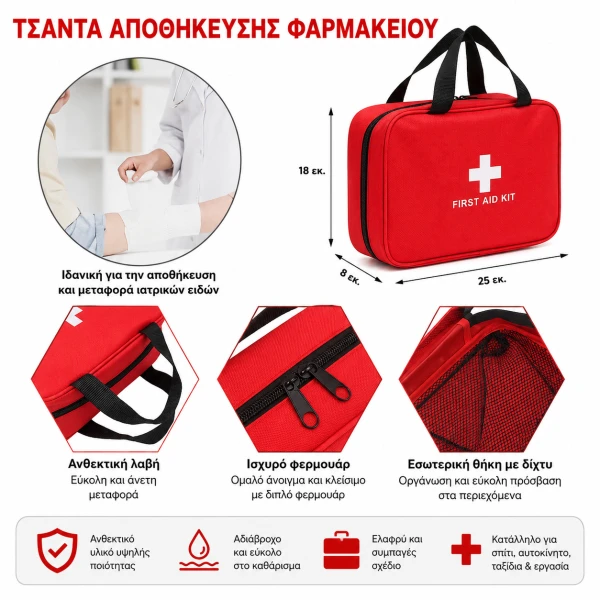 Κιτ Πρώτων Βοηθειών 210 τεμ. με Ψαλίδι και Απαραίτητα Είδη