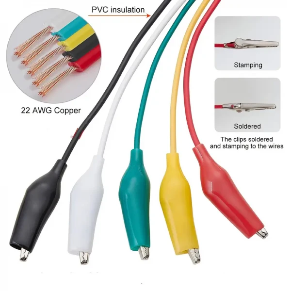 10 Τεμ. Δοκιμαστικό Σετ Ηλεκτροδίων Alligator Clip 10 Τεμ. Δοκιμαστικό Σετ Ηλεκτροδίων Alligator Clip