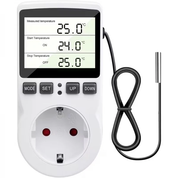 Ψηφιακή Πρίζα Ελέγχου Θερμοκρασίας με Αισθητήρα Θερμοστάτη Θέρμανση Ψύξη