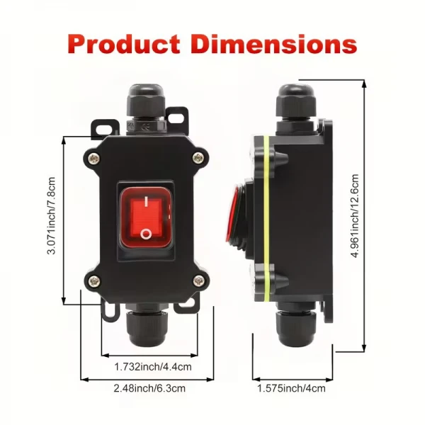 Αδιάβροχος Ενσωματωμένος Διακόπτης με Δείκτη LED
