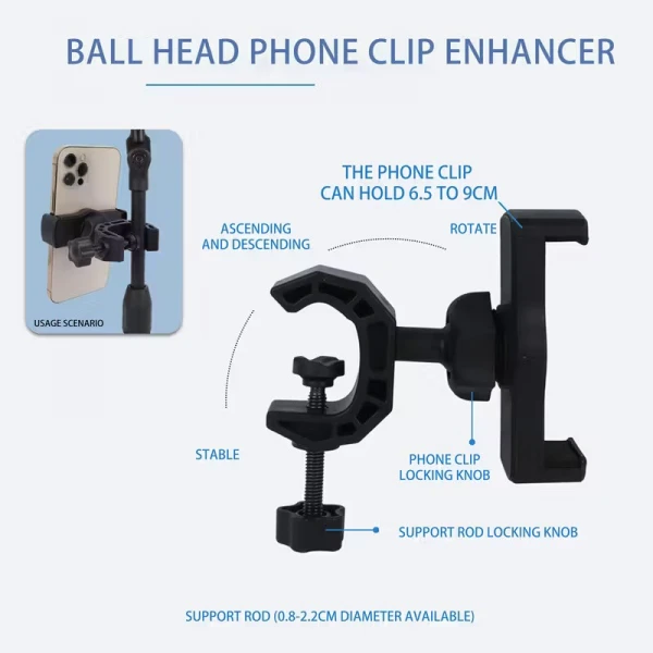 PhotoCame Βάση Στήριξης Τηλεφώνου σε Stand Μικροφώνου Τρίποδα