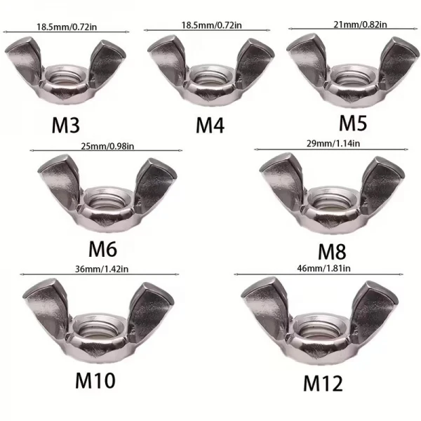 1000 Τεμ. Παξιμάδι Πεταλούδα σε Κουτί DIN315 M3 M4 M5 M6 M8 M10