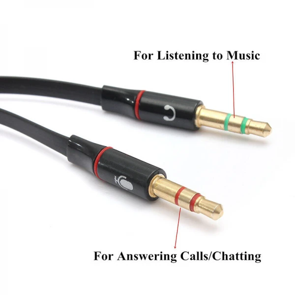 WOXLINE 3.5mm Headphone Mic Audio Y Splitter Cable Female to Dual Male