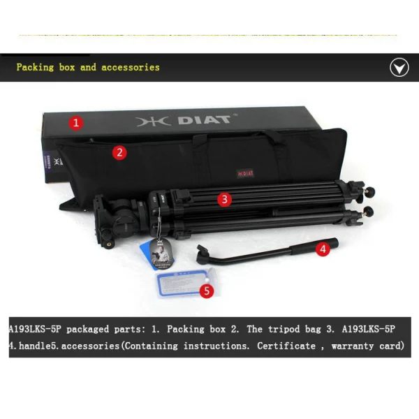 Τρίποδας Diat DT650 kit για βιντεοκάμερες & DSLR (Έως 5 κιλά) Τρίποδας Diat DT650 kit για βιντεοκάμερες & DSLR (Έως 5 κιλά)