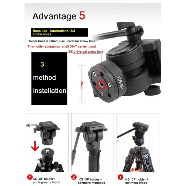 Τρίποδας Diat DT650 kit για βιντεοκάμερες & DSLR (Έως 5 κιλά) Τρίποδας Diat DT650 kit για βιντεοκάμερες & DSLR (Έως 5 κιλά)