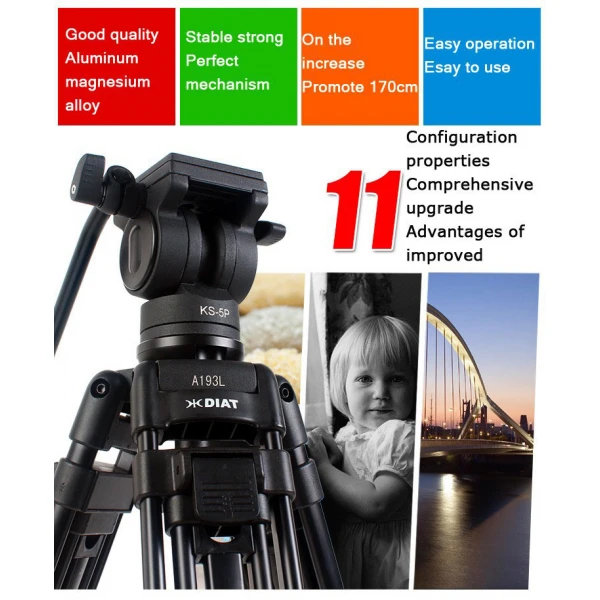 Τρίποδας Diat DT650 kit για βιντεοκάμερες & DSLR (Έως 5 κιλά) Τρίποδας Diat DT650 kit για βιντεοκάμερες & DSLR (Έως 5 κιλά)