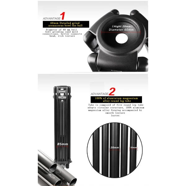 Custom τρίποδας Diat AS40 Kit 1,8m με υδραυλική κεφαλή TVP40 Custom τρίποδας Diat AS40 Kit 1,8m με υδραυλική κεφαλή TVP40
