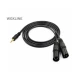WOXLINE καλώδιο μετατροπέας 1.5m Stereo TRS Jack Plug to 2 Male XLR WOXLINE καλώδιο μετατροπέας 1.5m Stereo TRS Jack Plug to 2 Male XLR