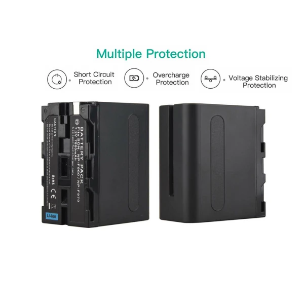 Σετ Διπλού φορτιστή με οθόνη (AC/DC/USB ports) με 2 Decoding μπαταρίες 7800mAh NP-F970