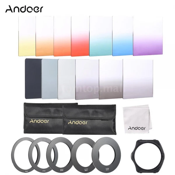 Φωτογραφικό σετ 22 τεμαχίων με φίλτρα κ Rigs Square Gradient Full Color Filter Bundle Φωτογραφικό σετ 22 τεμαχίων με φίλτρα κ Rigs Square Gradient Full Color Filter Bundle