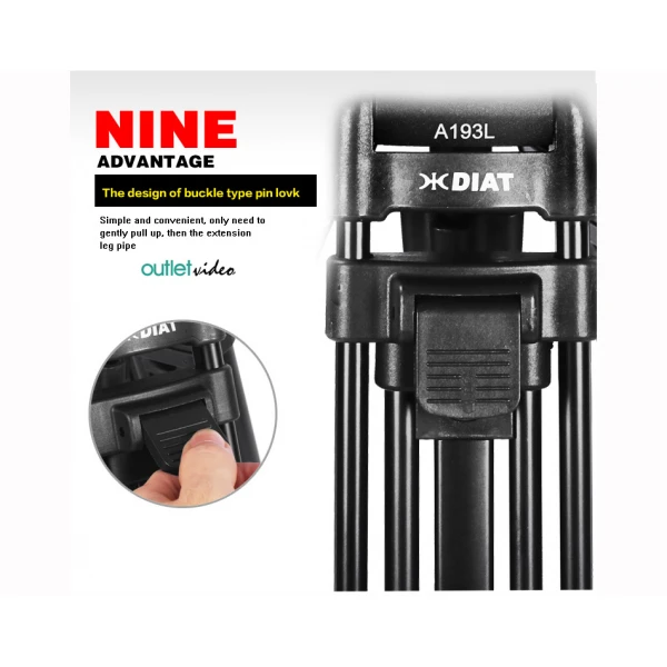 Τρίποδας Diat DT650 kit για βιντεοκάμερες & DSLR (Έως 5 κιλά) Τρίποδας Diat DT650 kit για βιντεοκάμερες & DSLR (Έως 5 κιλά)