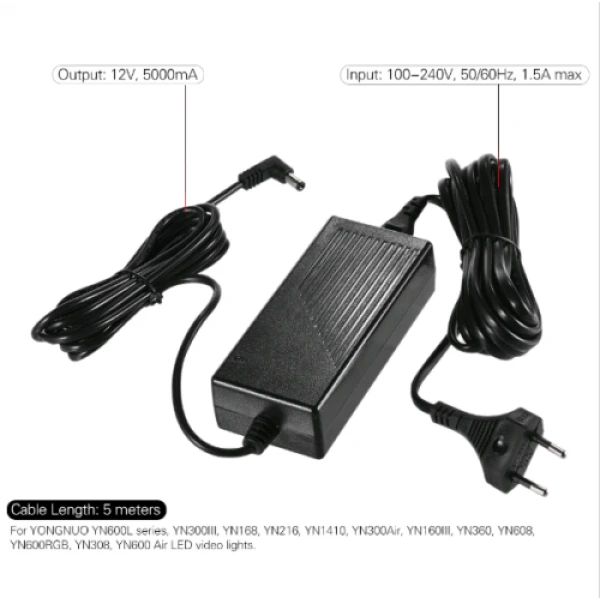 YN-600 AC Adapter Power for Yongnuo LED YN-600 AC Adapter Power for Yongnuo LED